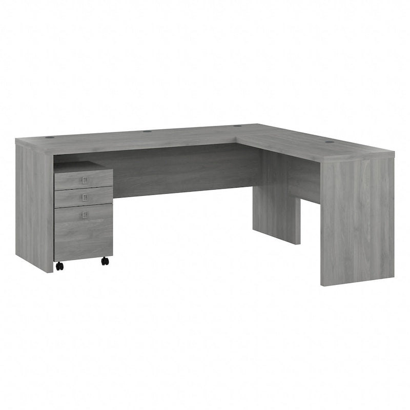 Bureau d'ordinateur en L avec tiroirs