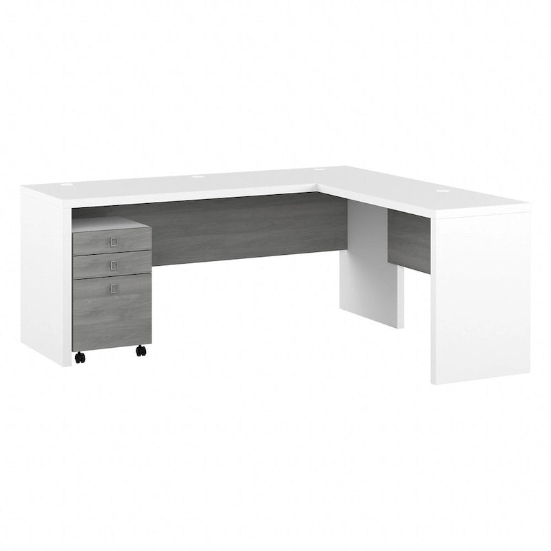 Bureau d'ordinateur en L avec tiroirs