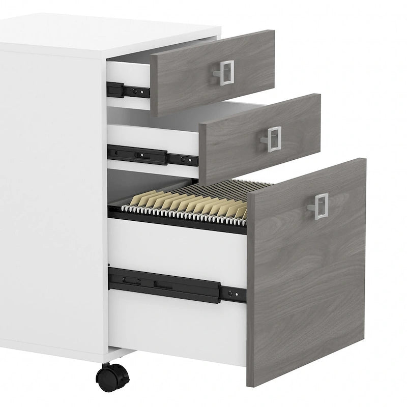 Bureau d'ordinateur en L avec tiroirs