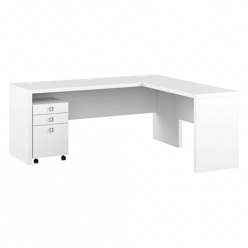 Bureau d'ordinateur en L avec tiroirs