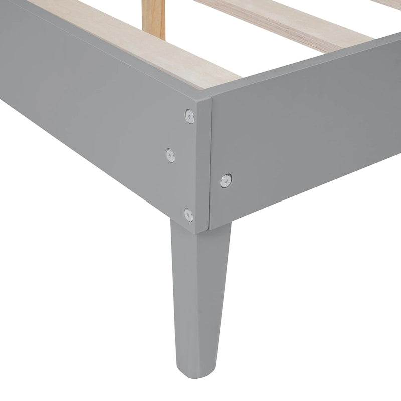 Lit plateforme en bois massif Queen size