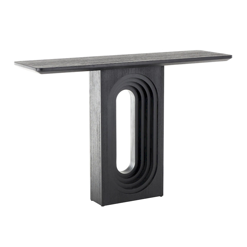 Console en bois avec piédestal ovale sculpté