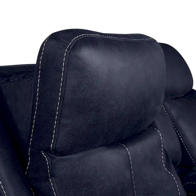 Canapé double inclinable électrique en similicuir avec console