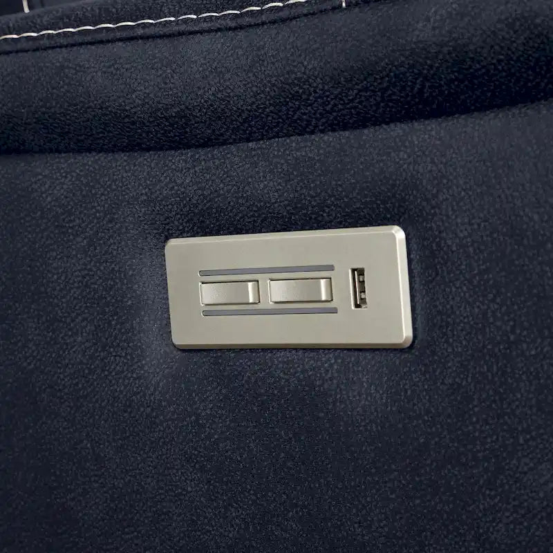 Canapé double inclinable électrique en similicuir avec console