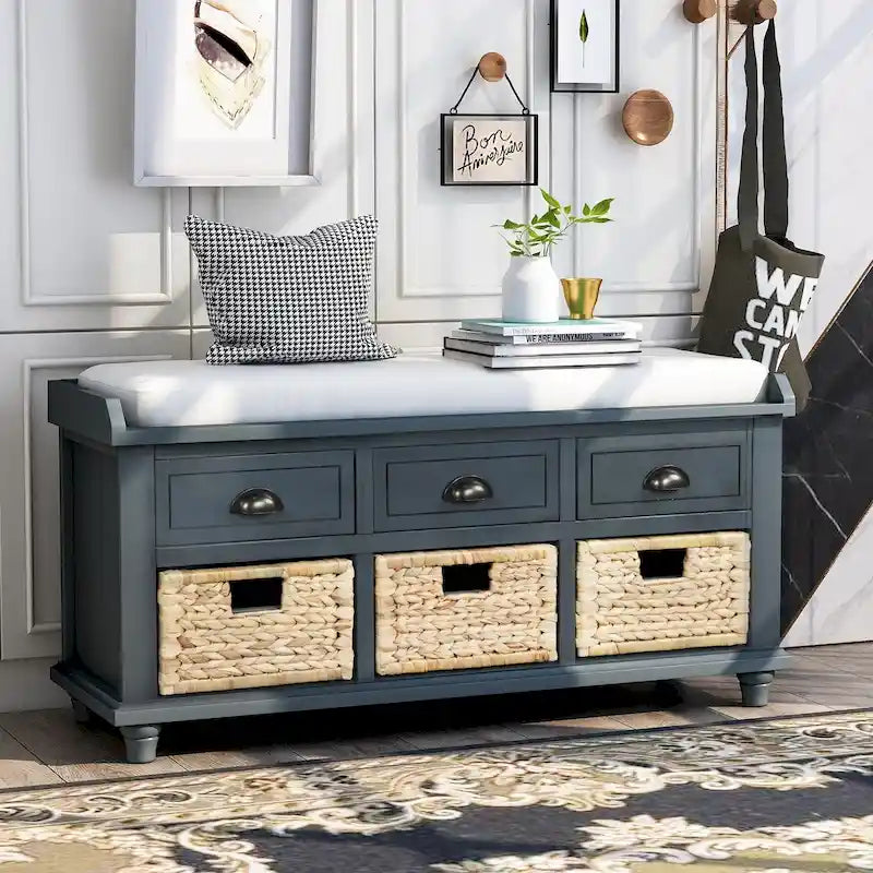 Banc de rangement style campagnard