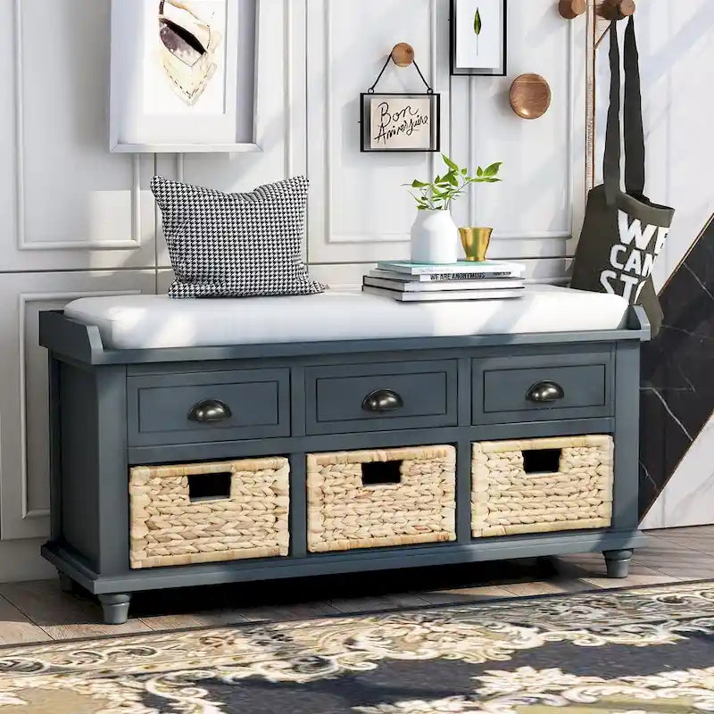 Banc de rangement style campagnard