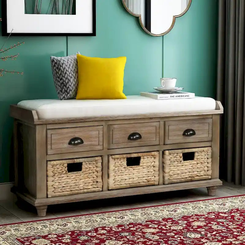 Banc de rangement style campagnard