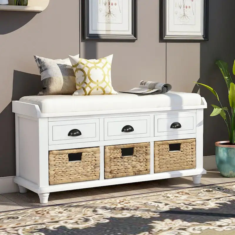 Banc de rangement style campagnard