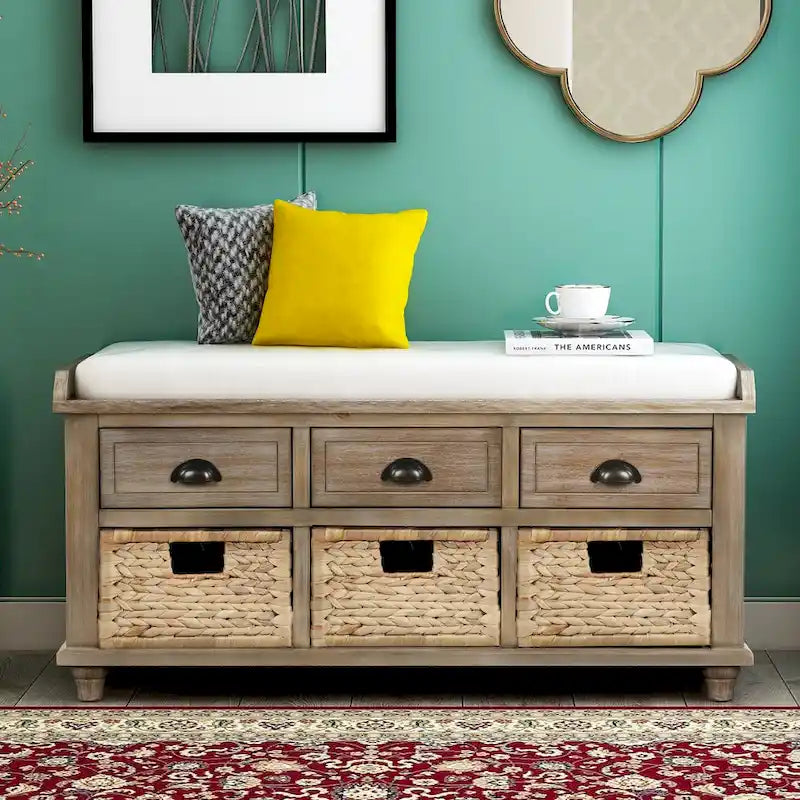 Banc de rangement style campagnard