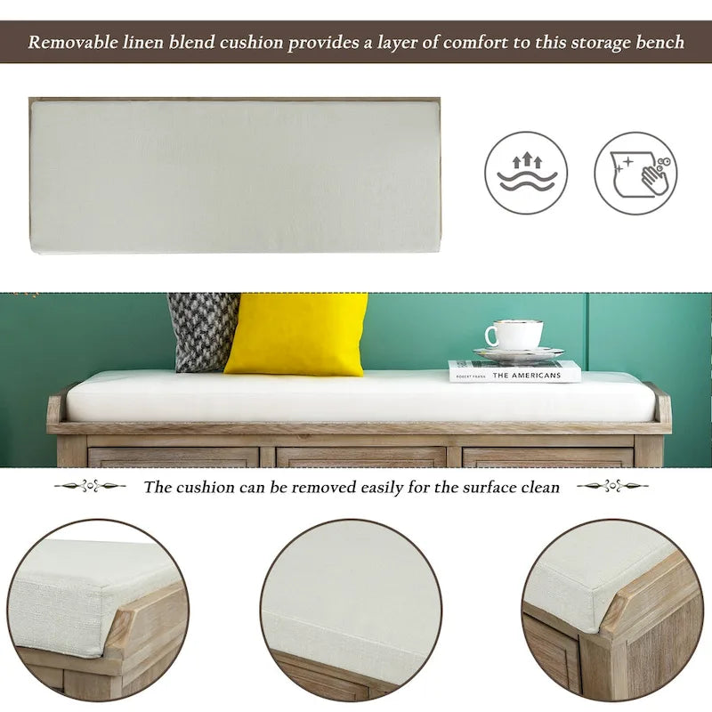 Banc de rangement style campagnard