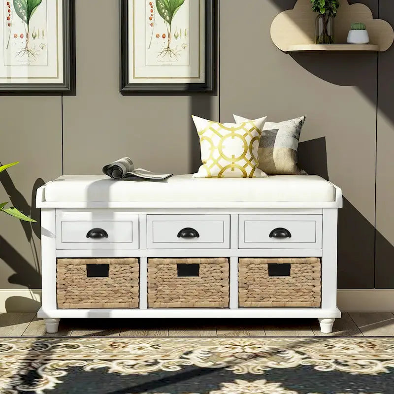 Banc de rangement style campagnard