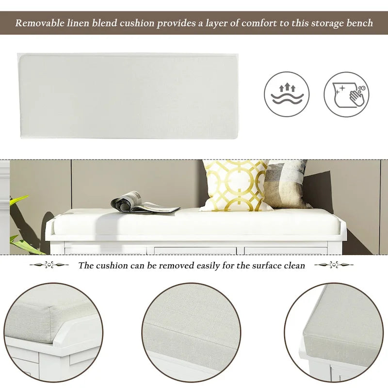 Banc de rangement style campagnard