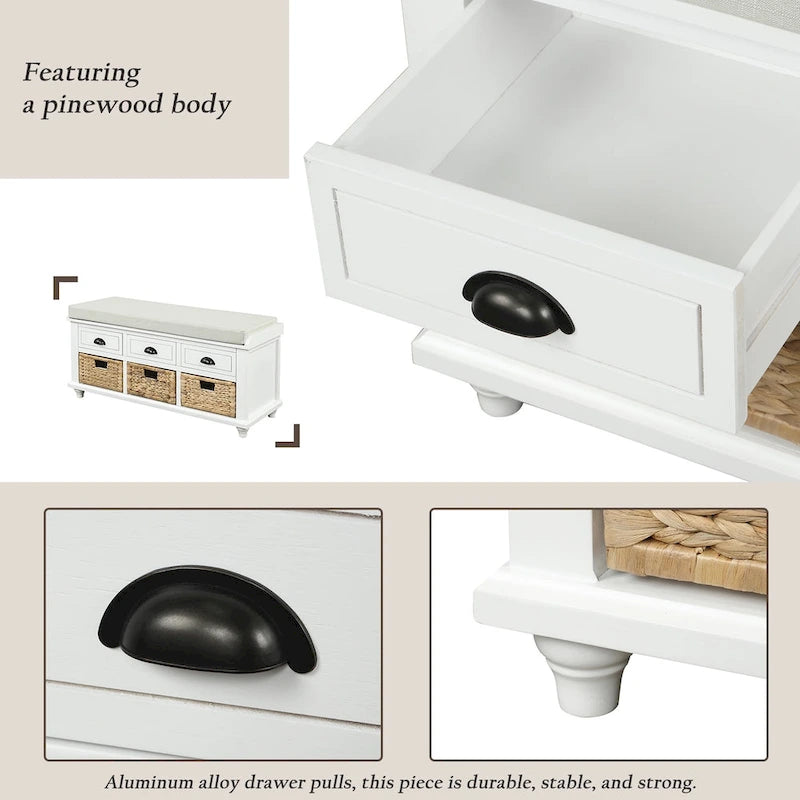 Banc de rangement style campagnard
