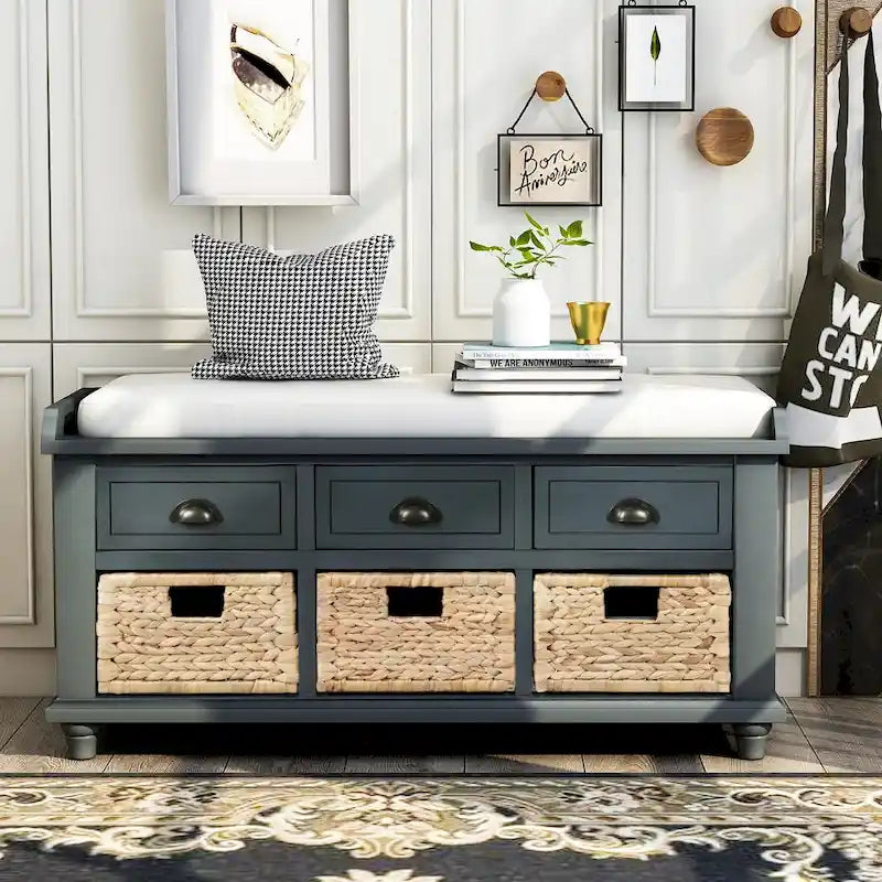 Banc de rangement style campagnard