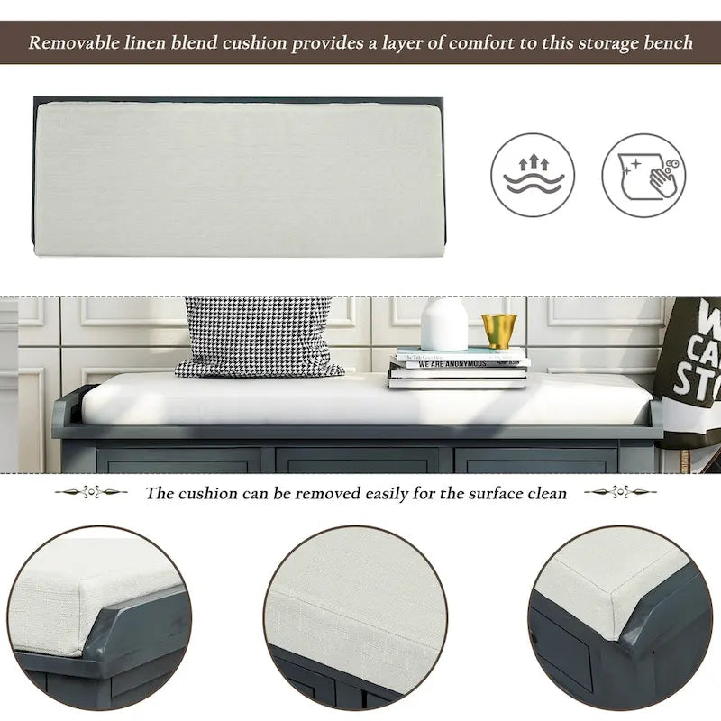 Banc de rangement style campagnard