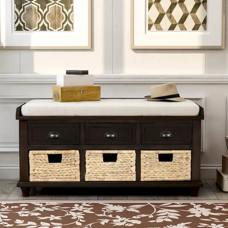 Banc de rangement style campagnard