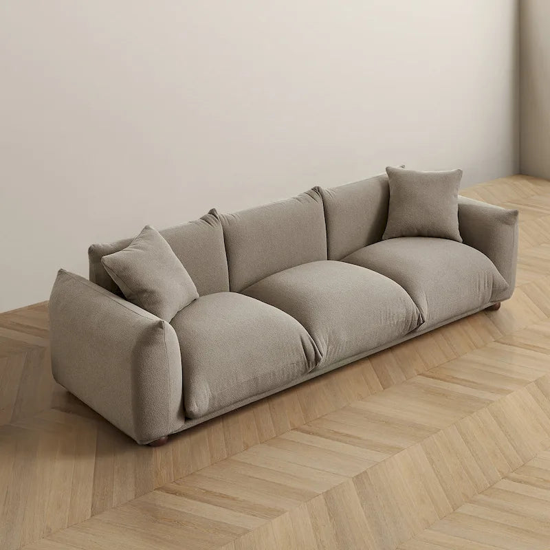 Canapé de luxe Mid-Century Moderne en bouclette/velours