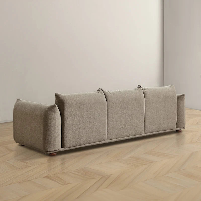 Canapé de luxe Mid-Century Moderne en bouclette/velours