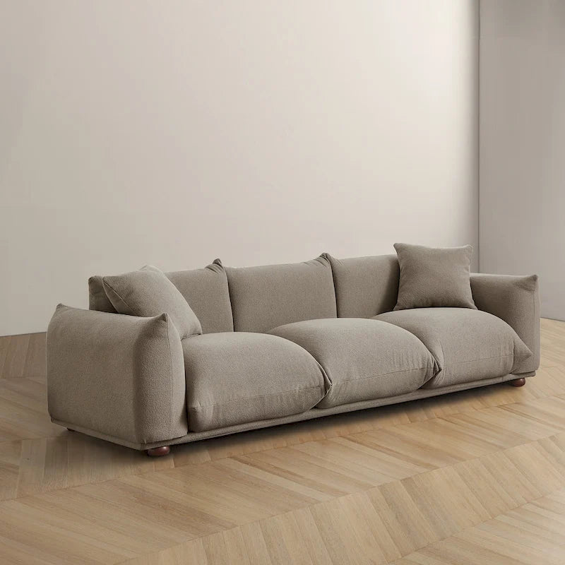 Canapé de luxe Mid-Century Moderne en bouclette/velours
