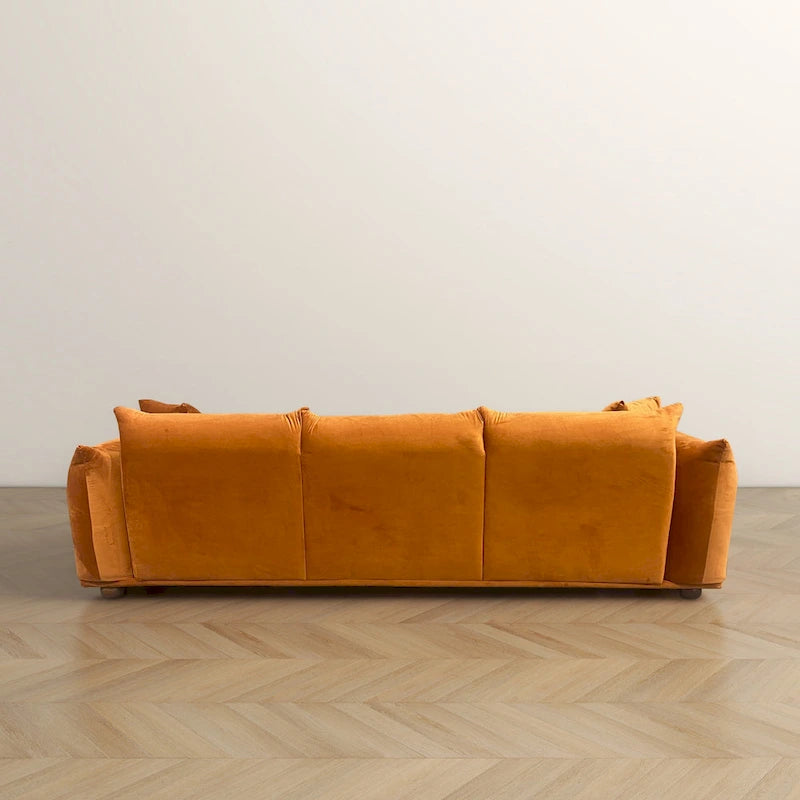 Canapé de luxe Mid-Century Moderne en bouclette/velours
