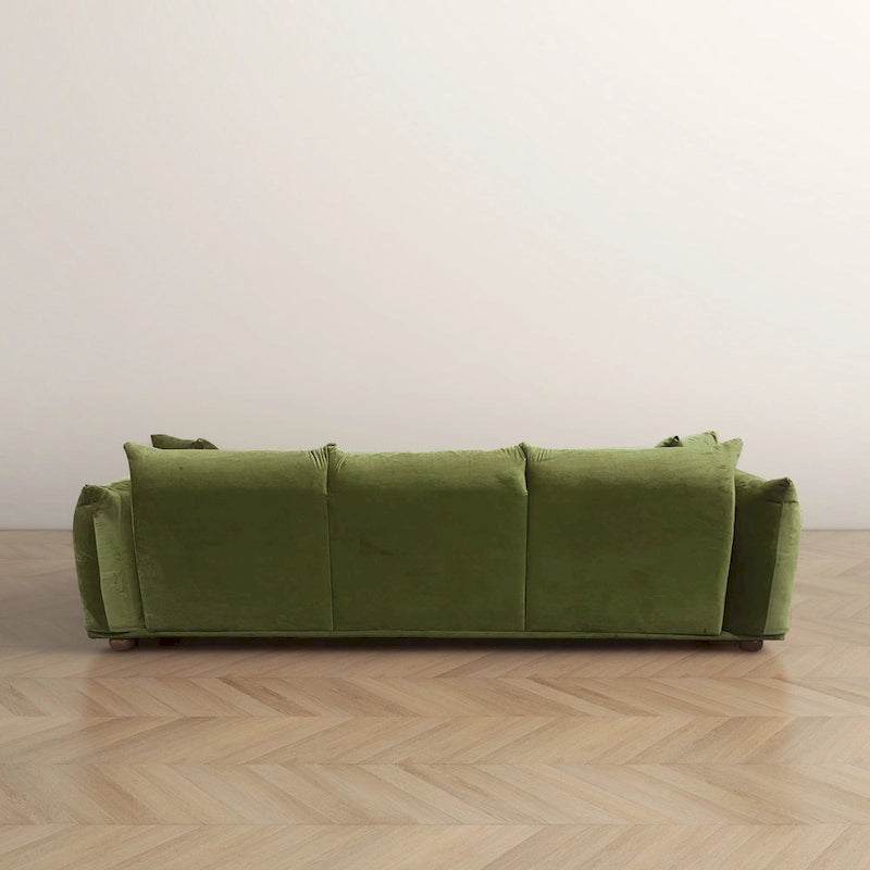 Canapé de luxe Mid-Century Moderne en bouclette/velours