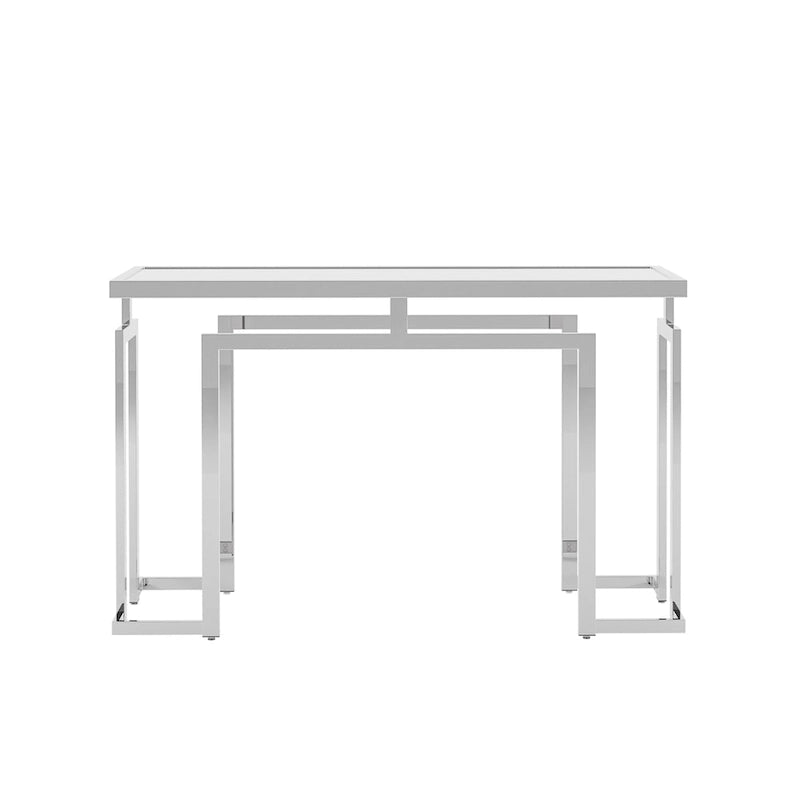 Table de canapé moderne à plateau en verre de 52 pouces