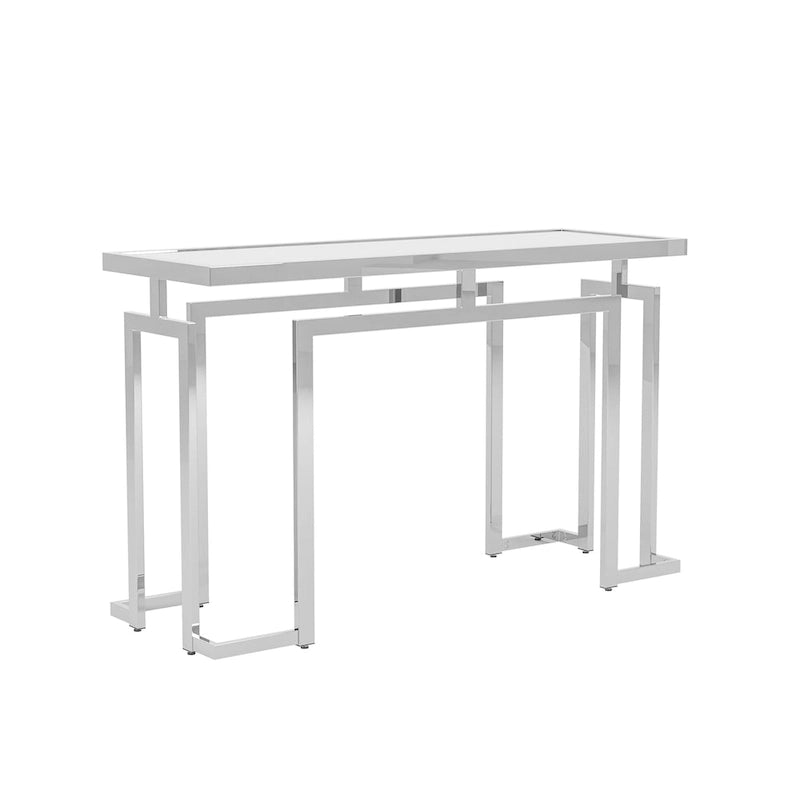 Table de canapé moderne à plateau en verre de 52 pouces