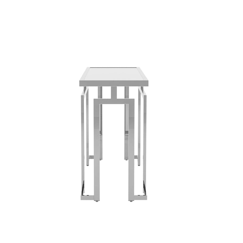 Table de canapé moderne à plateau en verre de 52 pouces