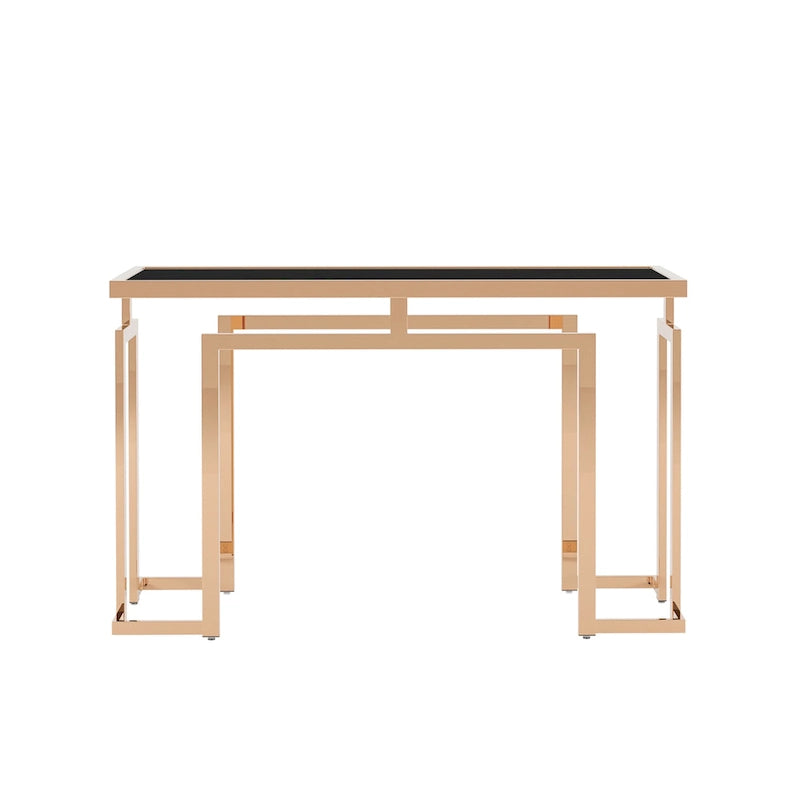 Table de canapé moderne à plateau en verre de 52 pouces
