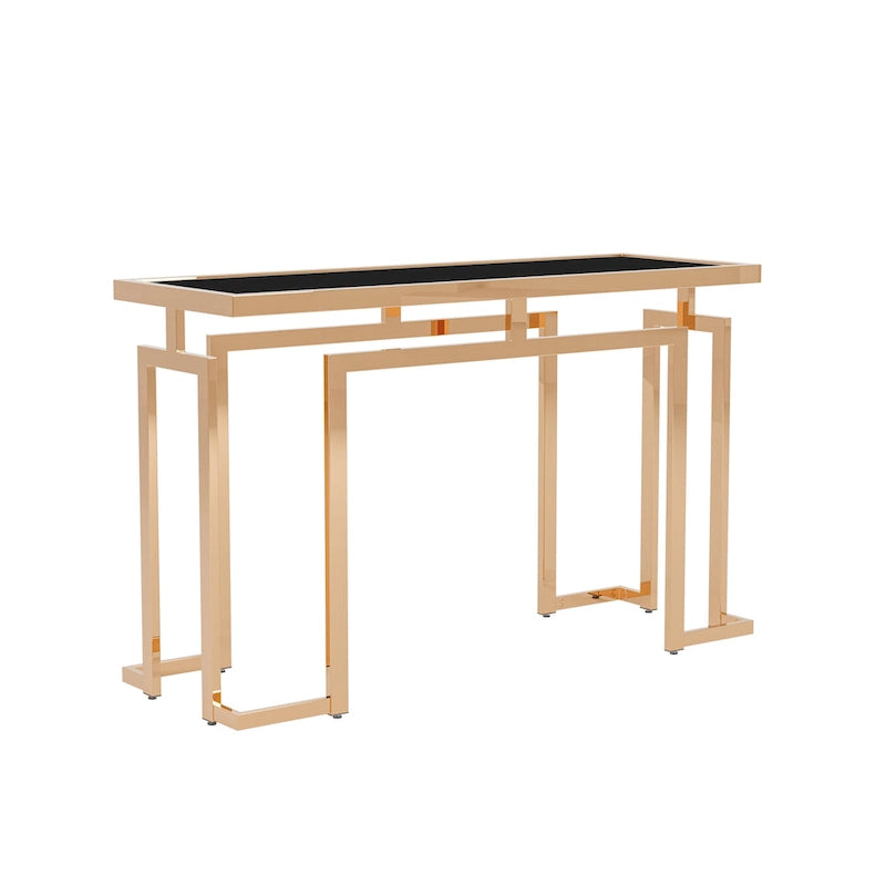 Table de canapé moderne à plateau en verre de 52 pouces