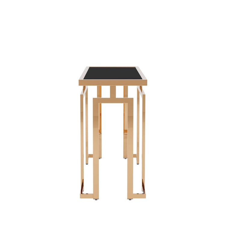 Table de canapé moderne à plateau en verre de 52 pouces