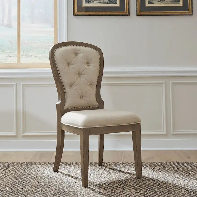 Chaise d'appoint rembourrée à dossier touffeté Americana Farmhouse (lot de 2)