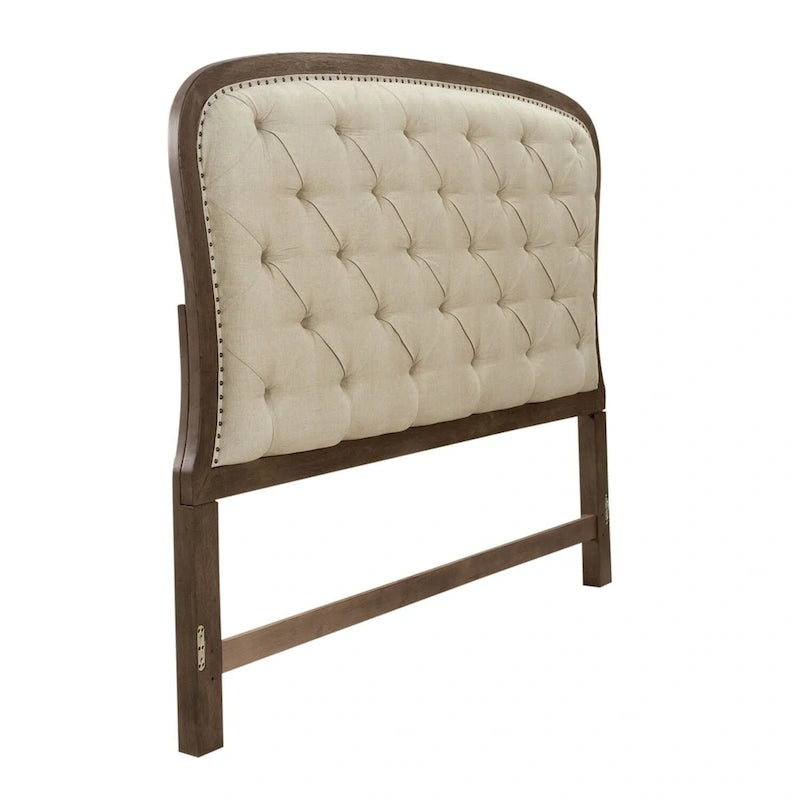 Tête de lit capitonnée Taupe Queen