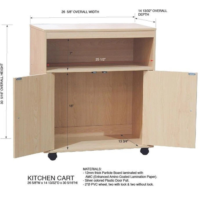Meuble d'appoint à 2 portes - Meuble de cuisine pour micro-ondes