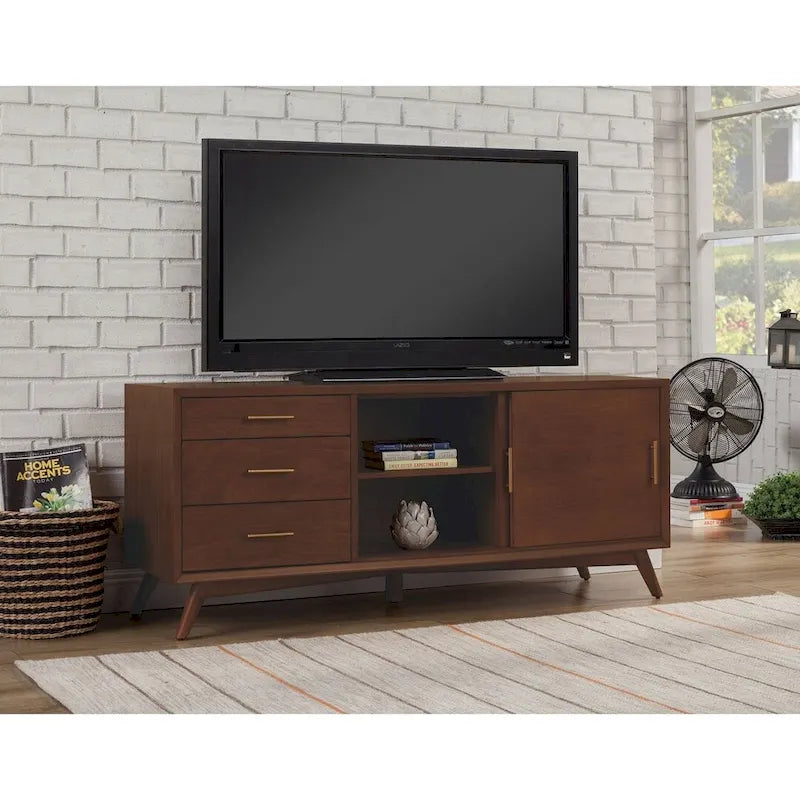 Grand meuble TV — Fini noyer — 64" L x 19" P x 27" H