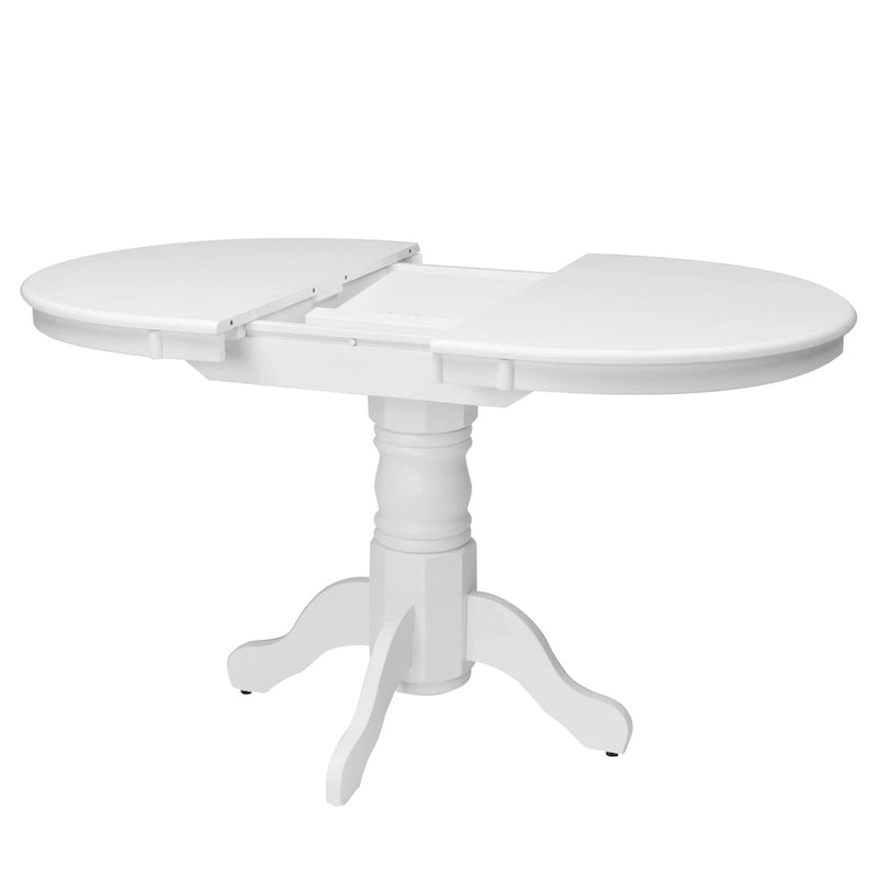 Table de salle à manger ovale à piédestal extensible