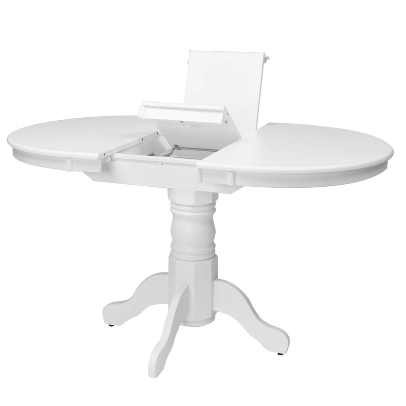 Table de salle à manger ovale à piédestal extensible