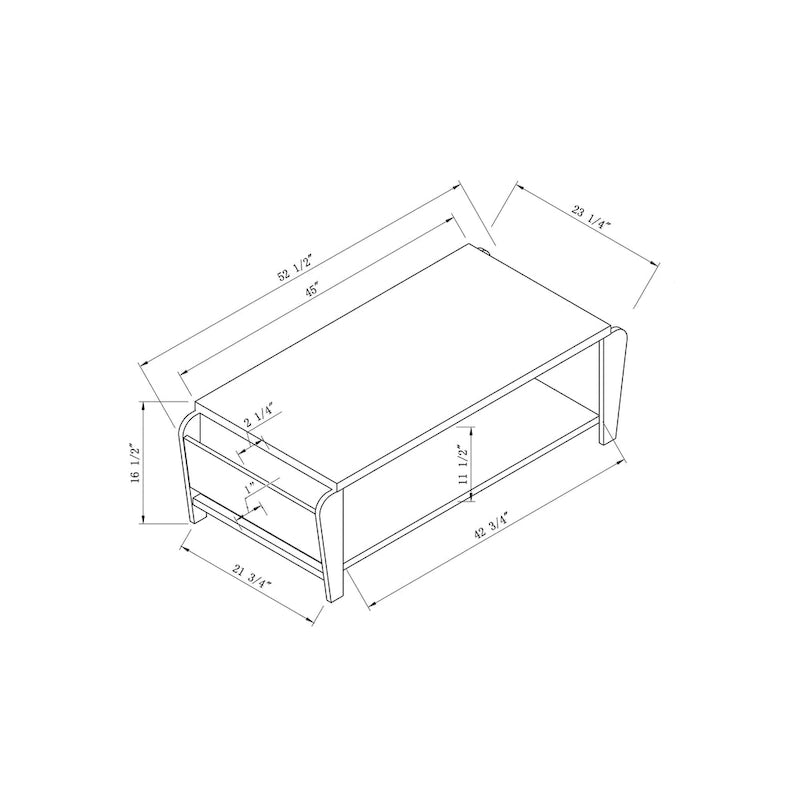 Table basse simple couche de 56 pouces