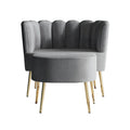 Fauteuil d'appoint rembourré en velours luxueux CraftPorch avec tabouret
