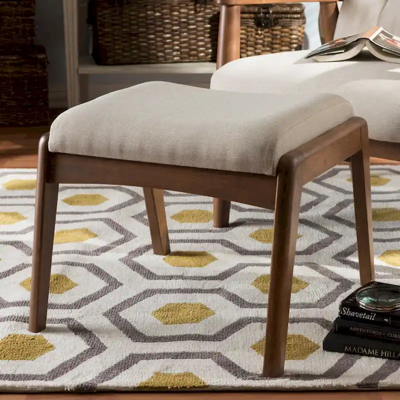Carson Carrington Forssa – Pouf rembourré noyer de style Mid-century