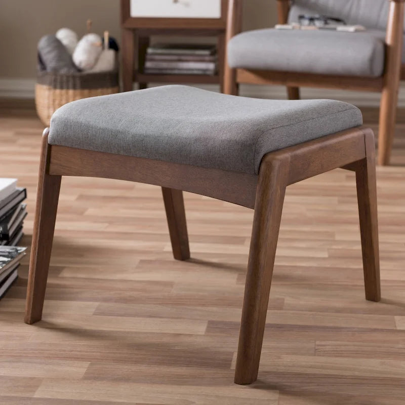 Carson Carrington Forssa – Pouf rembourré noyer de style Mid-century