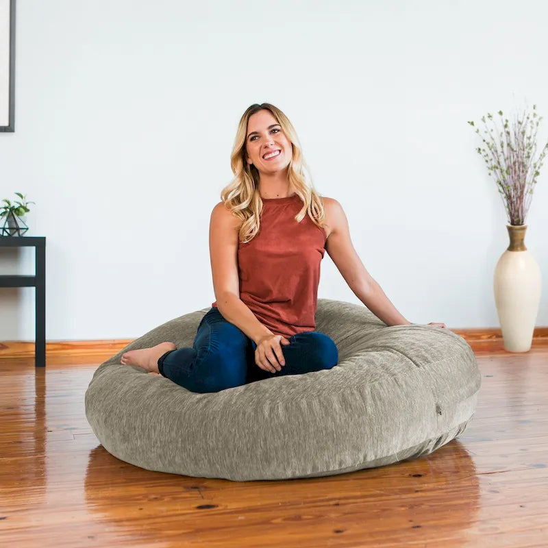 Pouf-transat avec housse en chenille