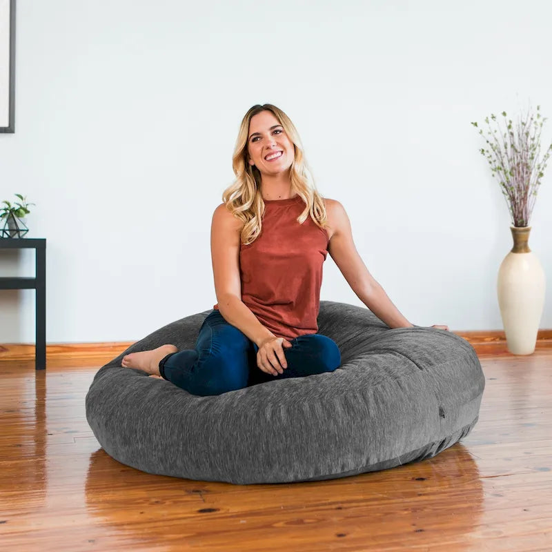 Pouf-transat avec housse en chenille