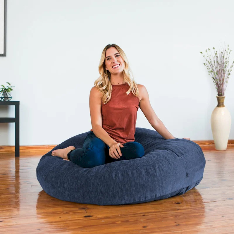 Pouf-transat avec housse en chenille