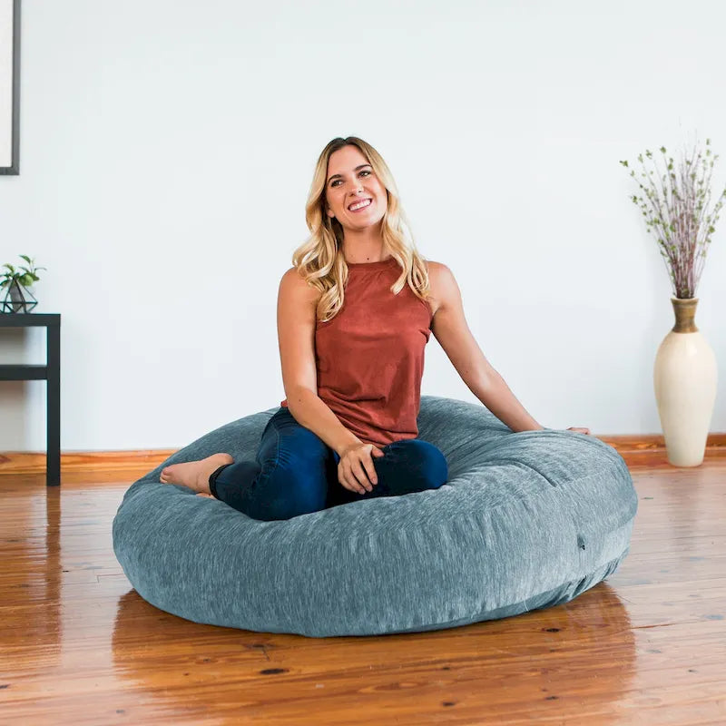 Pouf-transat avec housse en chenille