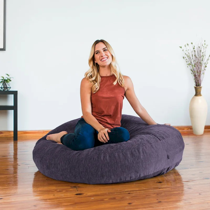 Pouf-transat avec housse en chenille