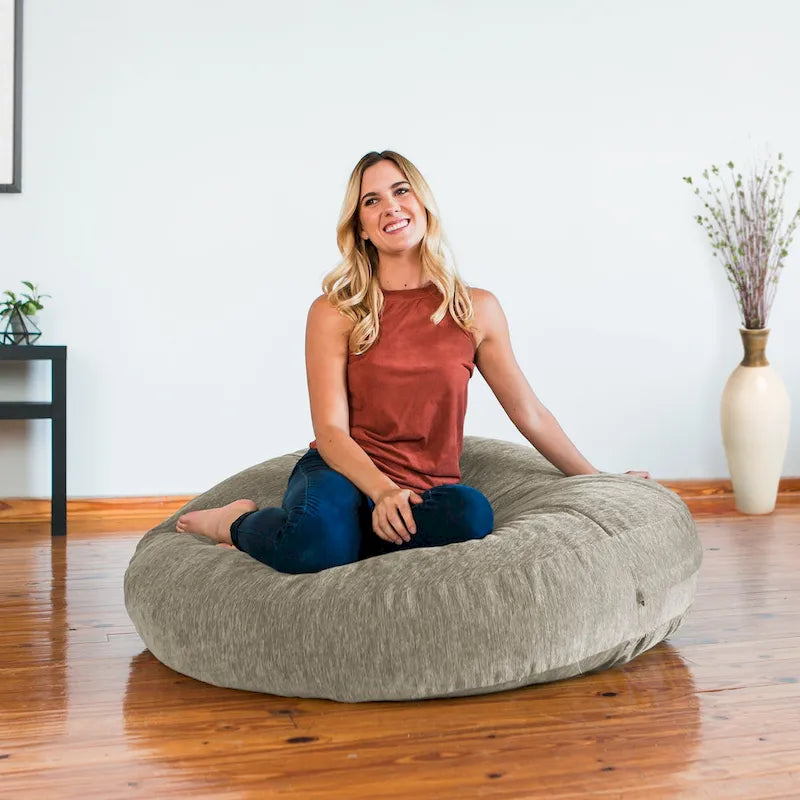 Pouf-transat avec housse en chenille