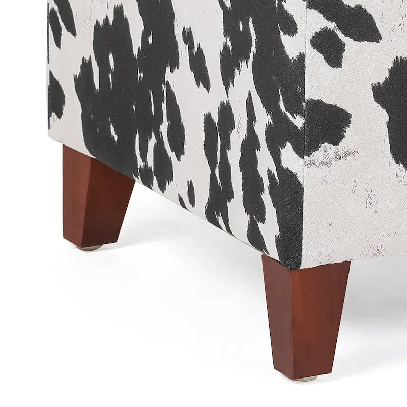 Banc d'appoint/Repose-pieds ottoman carré motif vache style britannique chic