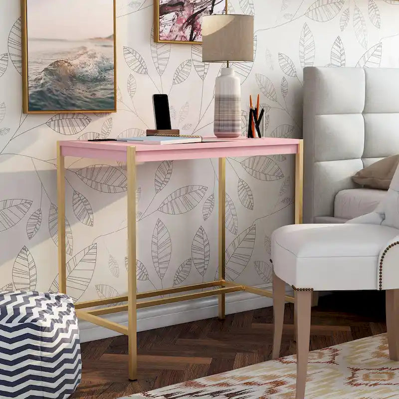 Bureau d'ordinateur moderne en acier de 30 pouces avec ports USB