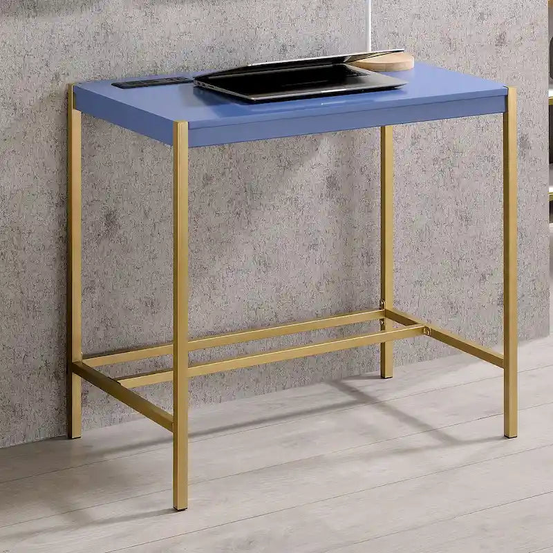 Bureau d'ordinateur moderne en acier de 30 pouces avec ports USB